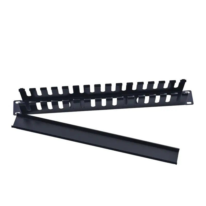 2u 19 Black Horizontal Cable Manager 12 Port Patch Panel For Network